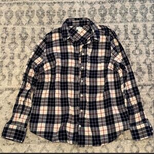 J. Crew Navy and White Plaid Casual Shirt